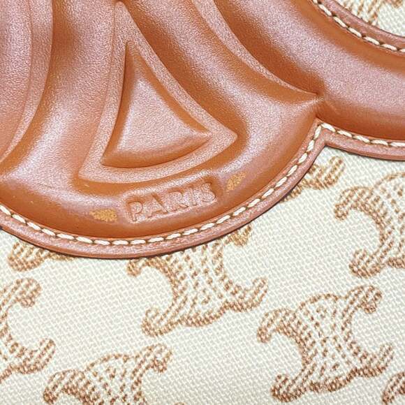 Celine Triomphe Canvas Tote Bag, Beige, Women's - Picture 9 of 12